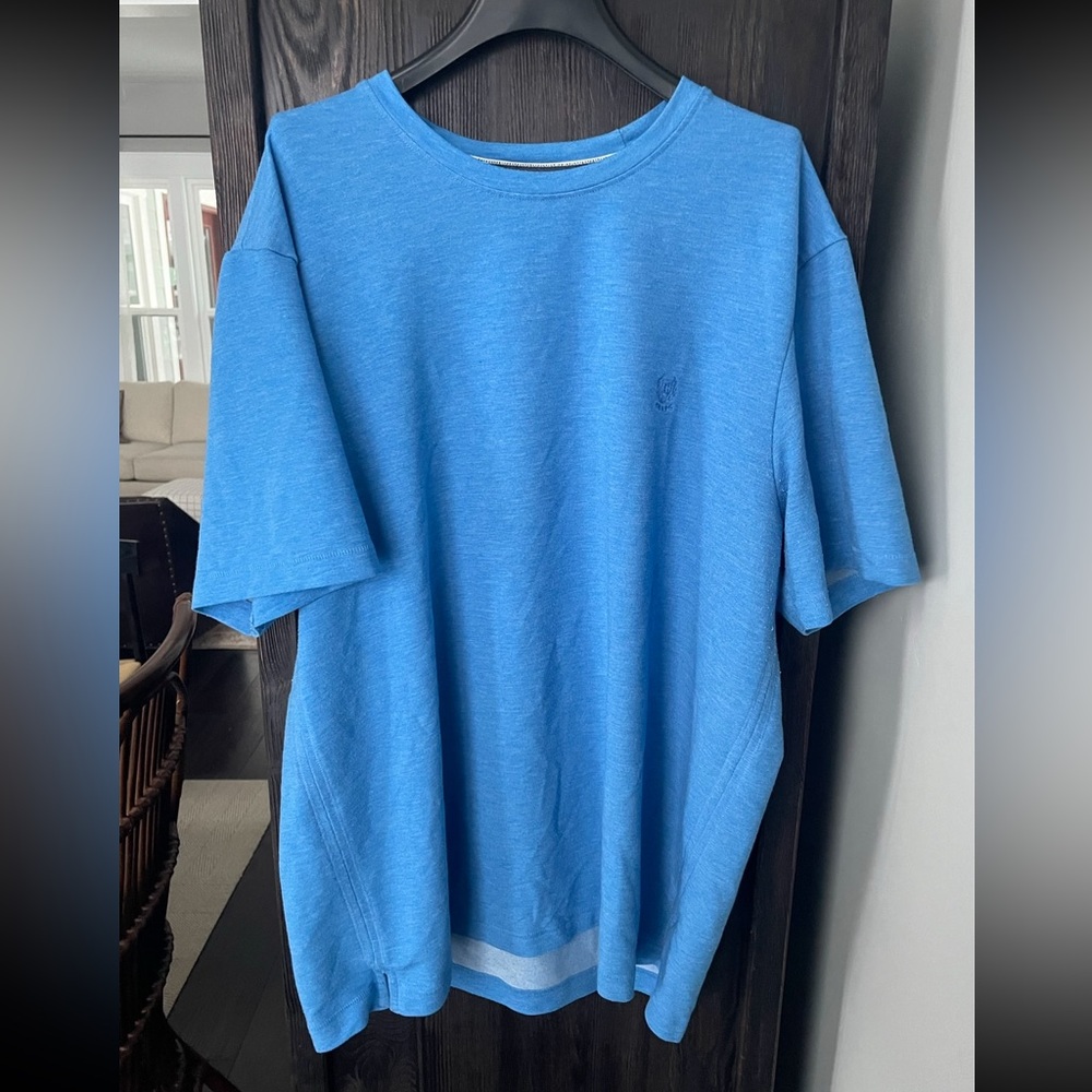 Chaps Plain Light Blue Comfortable XL Short-Sleeve T-Shirt